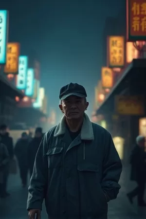 《锦江夜航录》竖版剧照，夜色里的河面与桥影